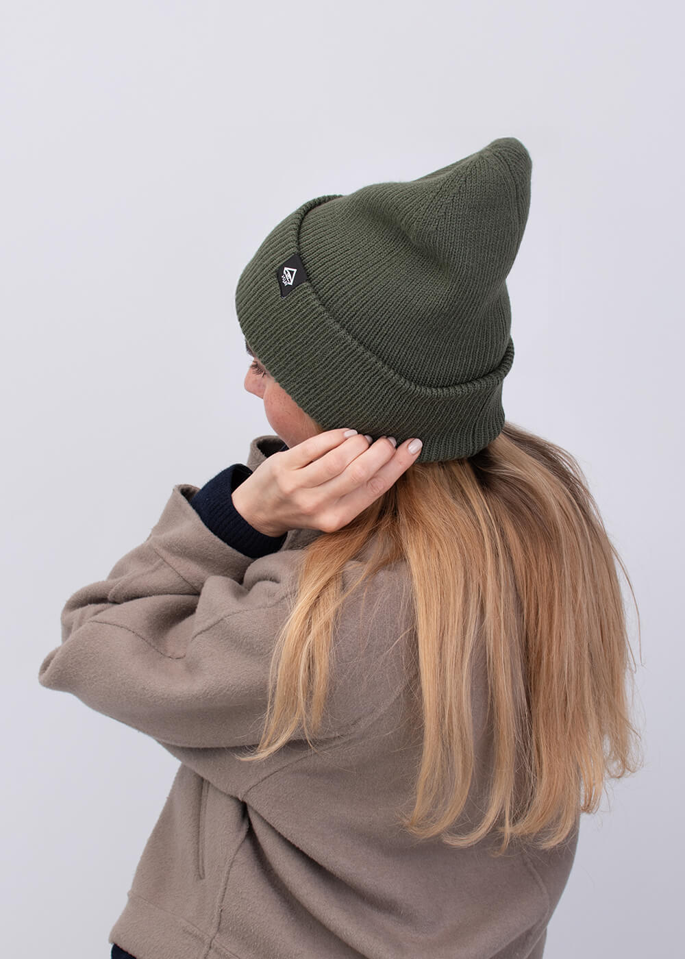 Deep Cuffed Beanie Olive Green