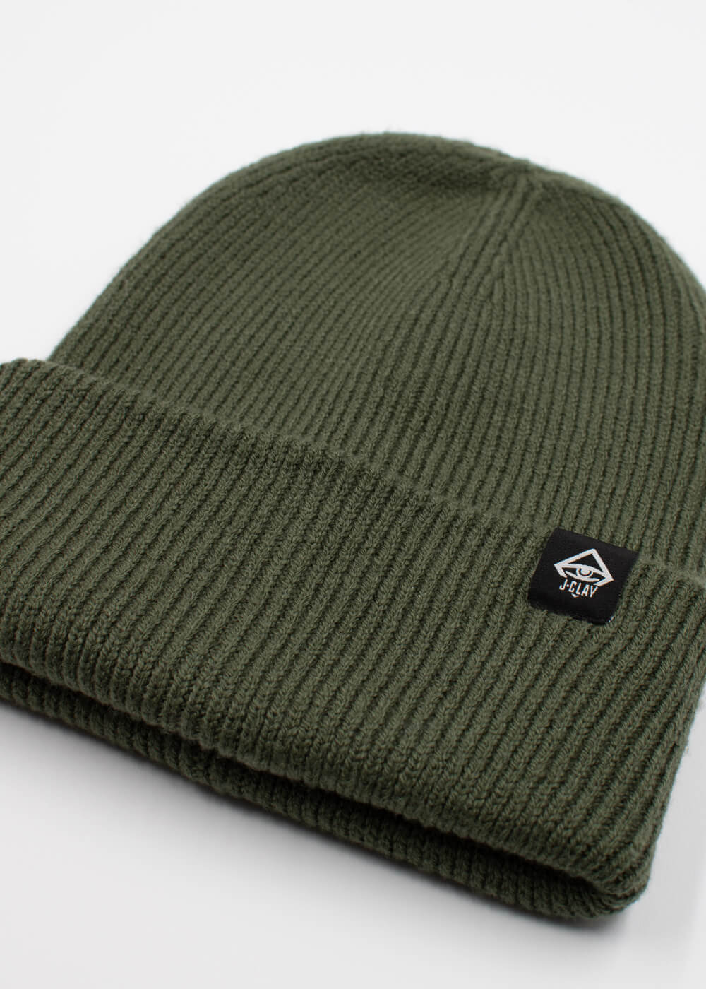 Deep Cuffed Beanie Olive Green