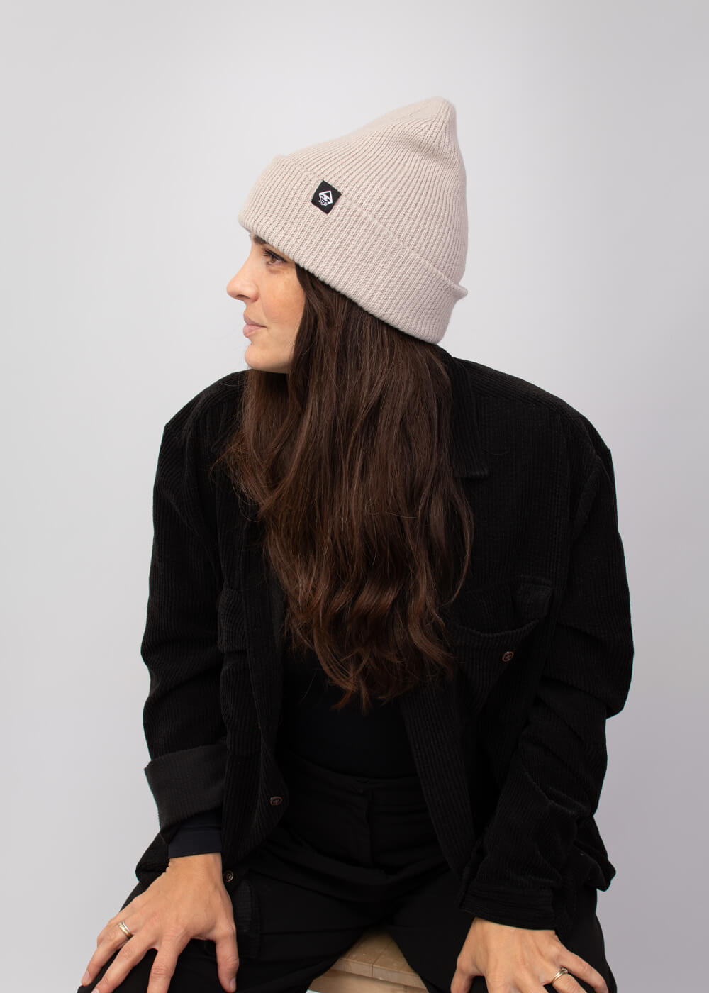 Deep Cuffed Beanie Natural Stone