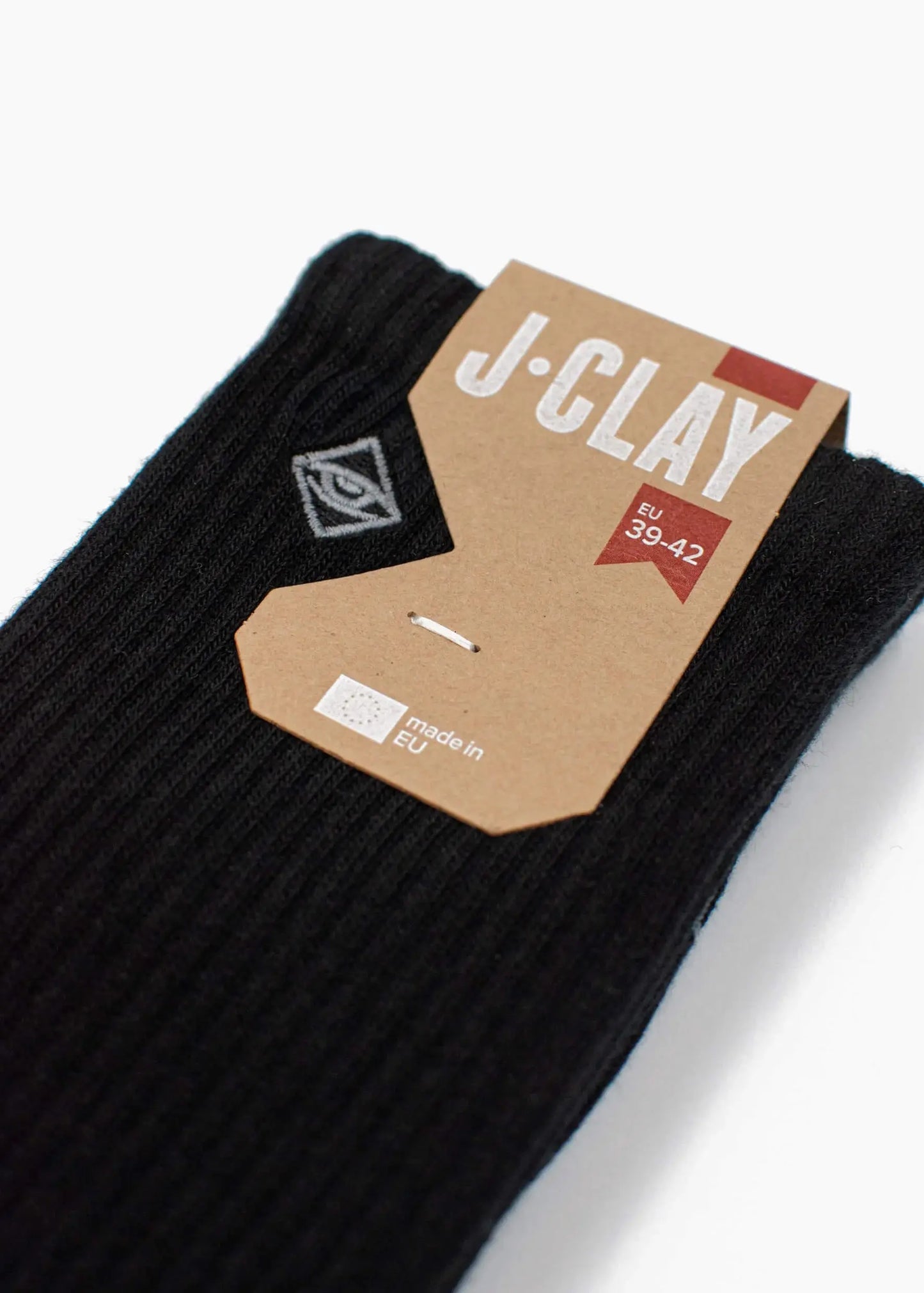 J.Clay Essential Black Tennissocken, EU 39-42, mit Label, hergestellt in EU.