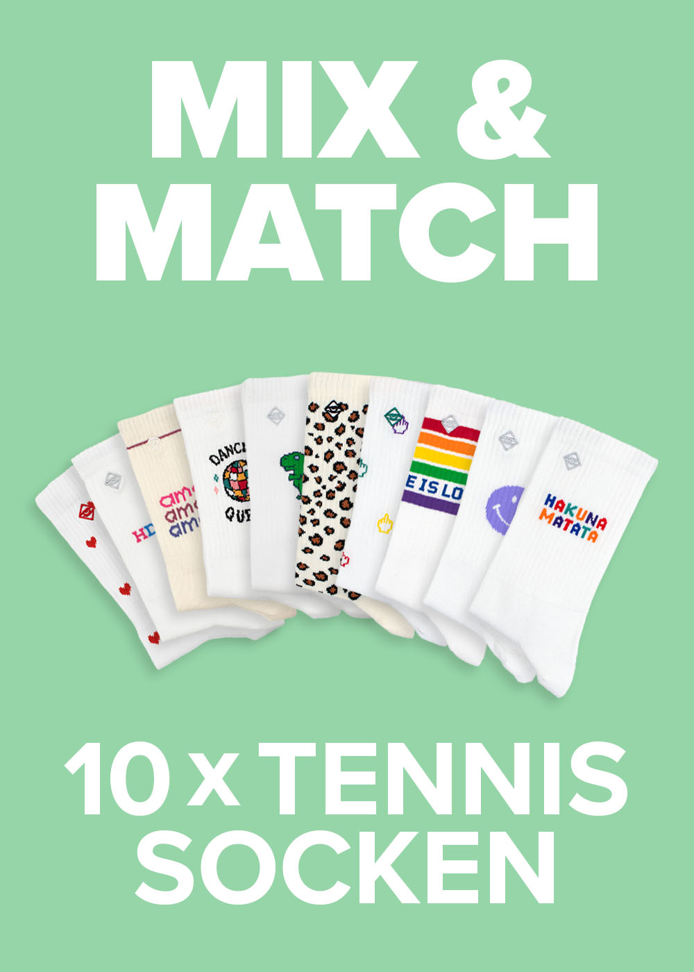 J.Clay Mix  Match: 10 bunte Tennissocken im Set – jetzt sparen.