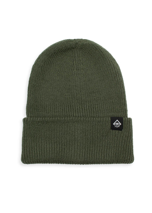 Deep Cuffed Beanie Olive Green