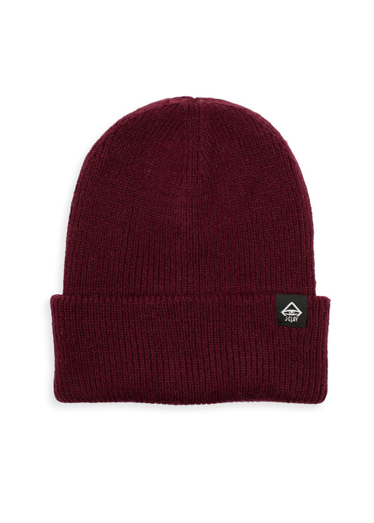 Deep Cuffed Beanie Burgundy - Mützen