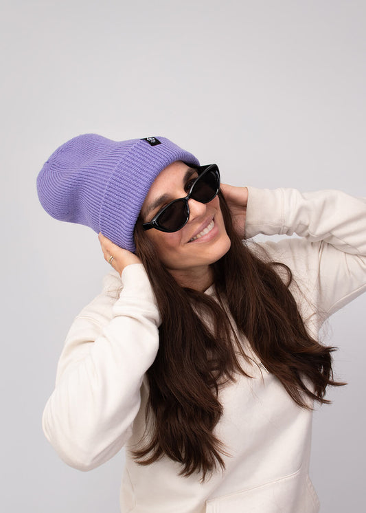 Deep Cuffed Beanie Violet - Mützen
