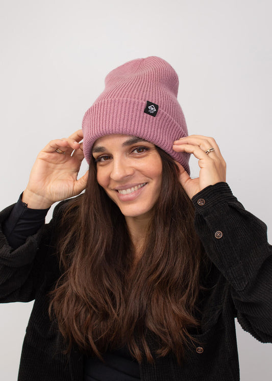 Deep Cuffed Beanie Dusty Purple - Mützen