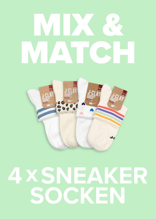 Mix  Match – 4 Sneakersocken von J.Clay – jetzt sparen.