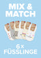 Sparen Sie 25  bei J.Clay Mix  Match – 6 Füsslinge: bunte, kurz geschnittene Socken mit leuchtend blauen Mustern.