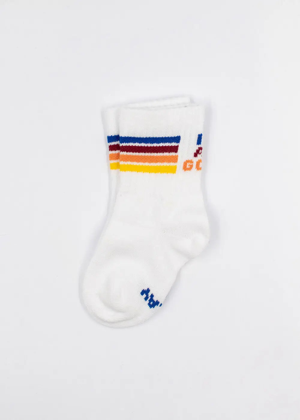 J.Clay All Good - Mini: Bequeme Kindersocken mit roten, blauen  gelben Streifen.