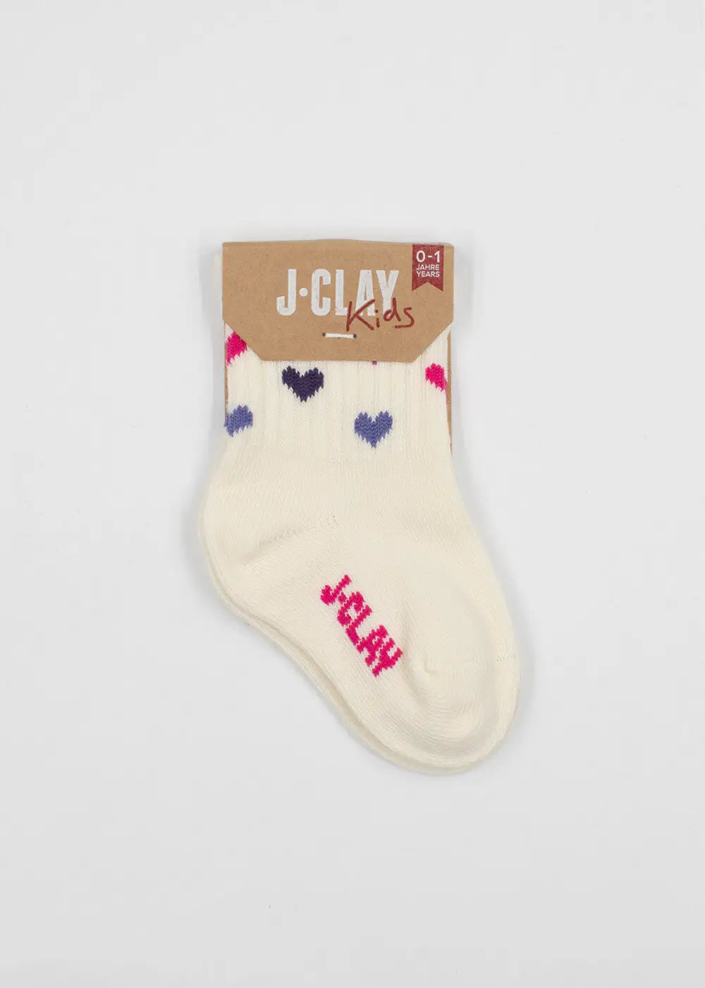 Colour Hearts - Mini Babysocken von J.Clay mit bunten Herzen, ideal als Geschenk zur Geburt.