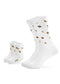 J.Clay Doggie - Fam Pack: weiße Socken mit Hundeaufdruck, erhältlich in Erwachsenen- und Kindergrößen.