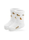 Weiße Tennissocken Doggie - Mini mit kleinen Hunden und J.Clay in Gold auf der Sohle.
