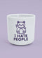 J.Clay Hate Cat - Tasse: weiße Kaffeetasse mit Cartoon-Katze und "I HATE PEOPLE" Motiv.