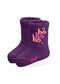 J.Clay ho ho ho – Mini: lila Socken mit buntem „ho ho ho“-Aufdruck und „J.Clay“ auf der Zehenpartie.