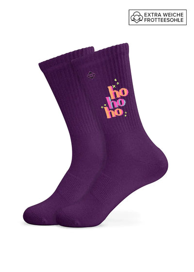 J.Clay ho ho ho Socken mit Sternen und Frotteesohle – das ideale Weihnachtsgeschenk.