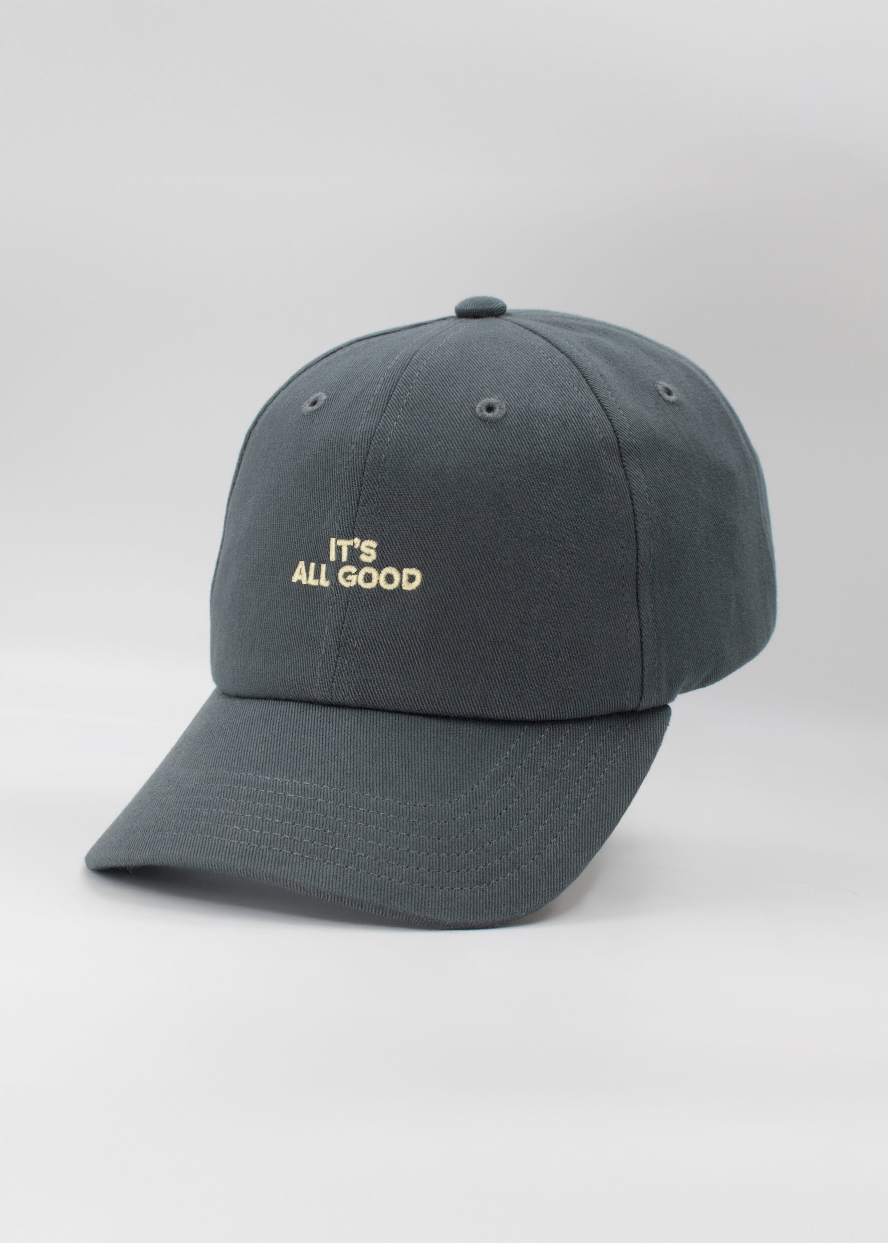 All Good - Cap - Grey - Graue 6 Panel Kappe mit Spruch 62972072034572