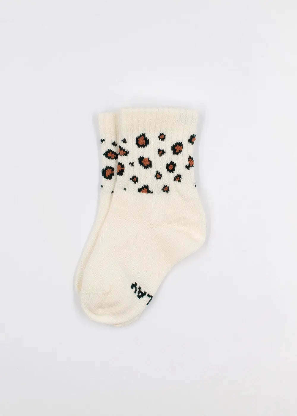 J.Clay Leo - Mini: Cream Babysocken mit Leopardenmuster für Kinder von 0 bis 4 Jahren.