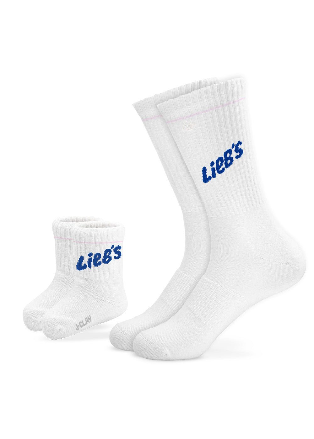 J.Clay Lieb‘s – Fam Pack: Zwei Paar weiße Socken, Partnerlook-Geschenk zur Geburt.