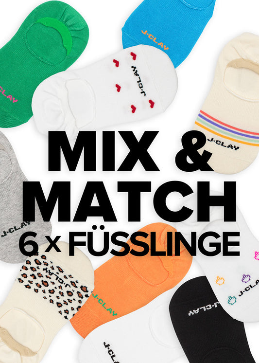 Sparen Sie 20 auf J.Clay Mix  Match - 6 Füsslinge farbenfrohe No-Show-Socken in Mustern.