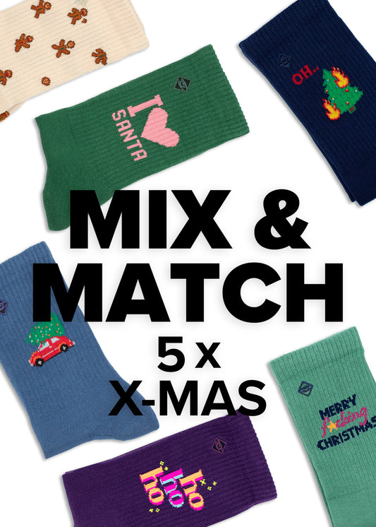 Mix & Match - 5 Weihnachtssocken - Weihnachtssocken für Männer