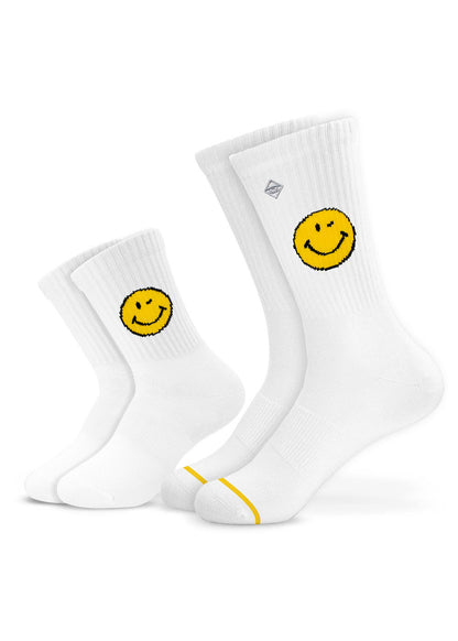 Zwei Paar J.Clay Yellow Smile-Socken – perfekt für den Partnerlook mit deiner Familie.