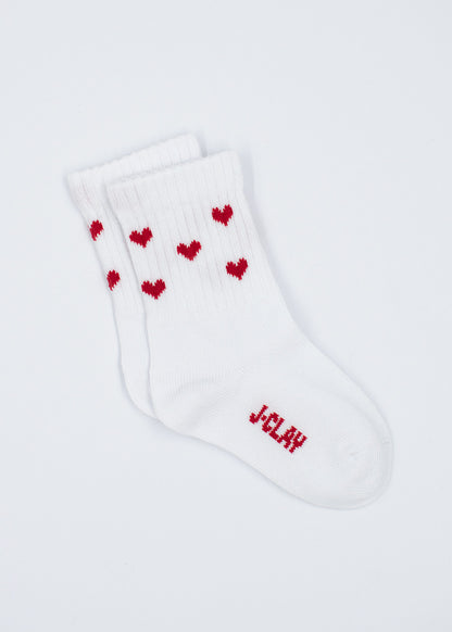 Red Hearts – Mini-Babysocken von J.Clay mit roten Herzen – das perfekte Geschenk zur Geburt.