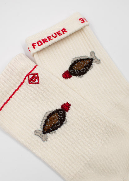 J.Clay Sushi Fish Socken mit gestickter Sojasaucenflasche - das perfekte Geschenk für Feinschmecker.