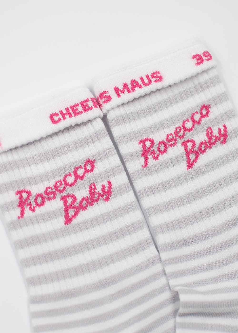 Weiß  grau gestreifte J.Clay Socken: Prosecco Baby in Rosa für einen verspielten Streetstyle-Look.