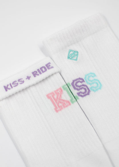 J.Clay Kiss Tennissocken mit buntem KISS Schriftzug Accessoire made in Germany.