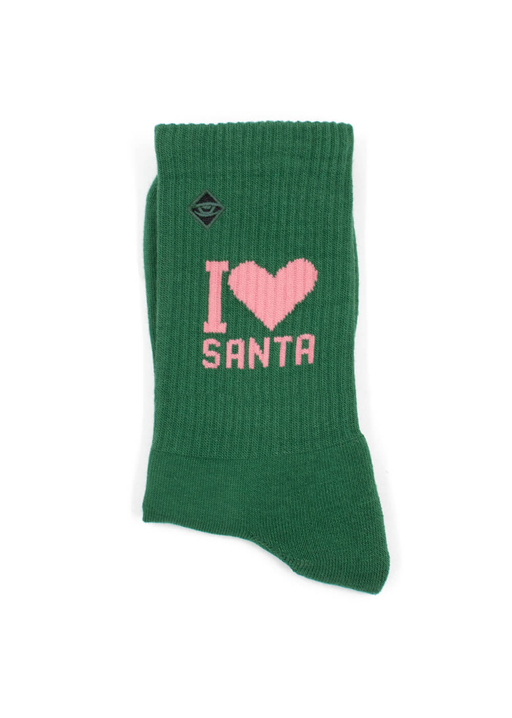 I Love Santa - Dark Green - Weihnachtssocken mit Spruch 64054332457228