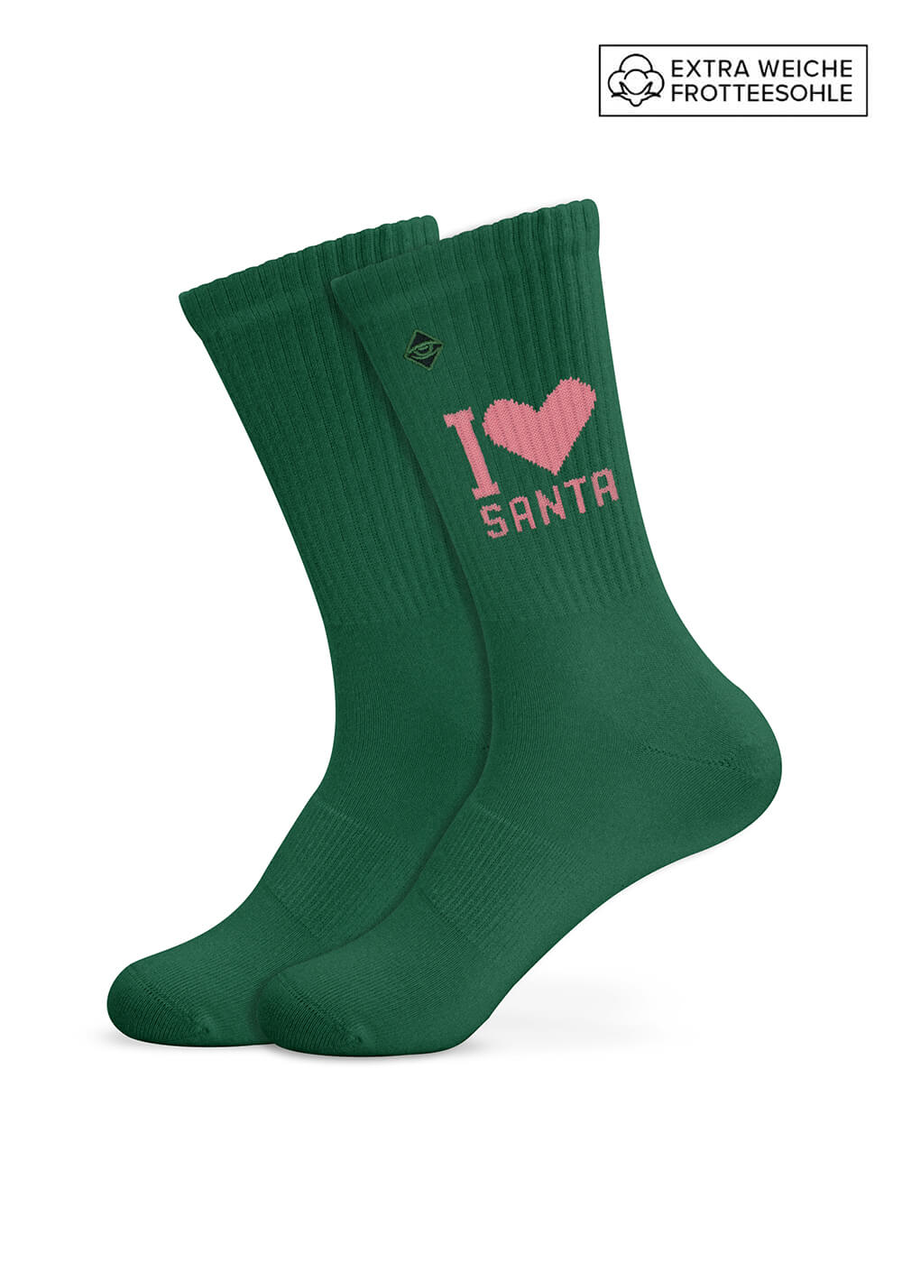I Love Santa - Dark Green - Weihnachtssocken mit Spruch 64054332555532