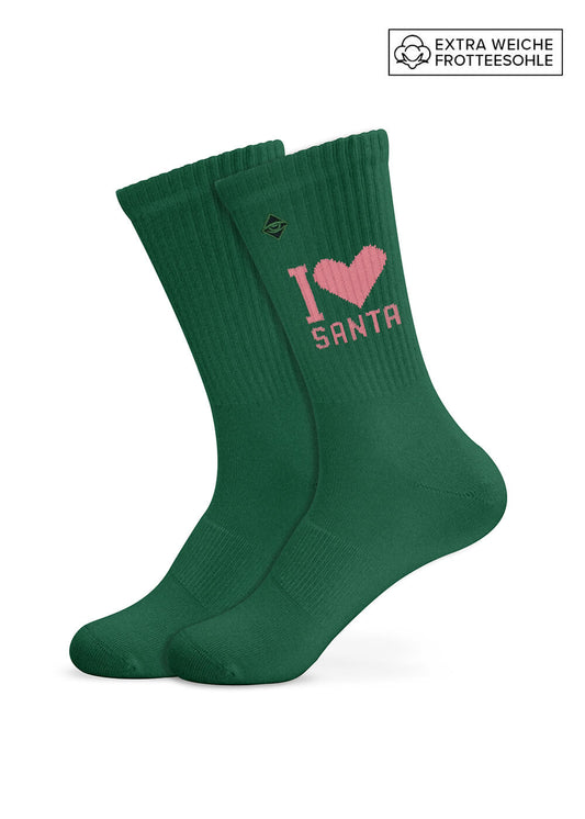 I Love Santa - Dark Green - Tennissocken für Frauen