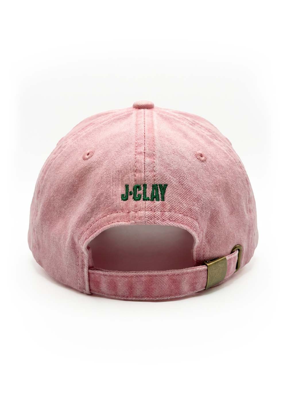 Sorry I'm late - Kids Cap von J.Clay; rosa mit salbeigrünen Details, verstellbarer Riemen, Logo auf der Rückseite.