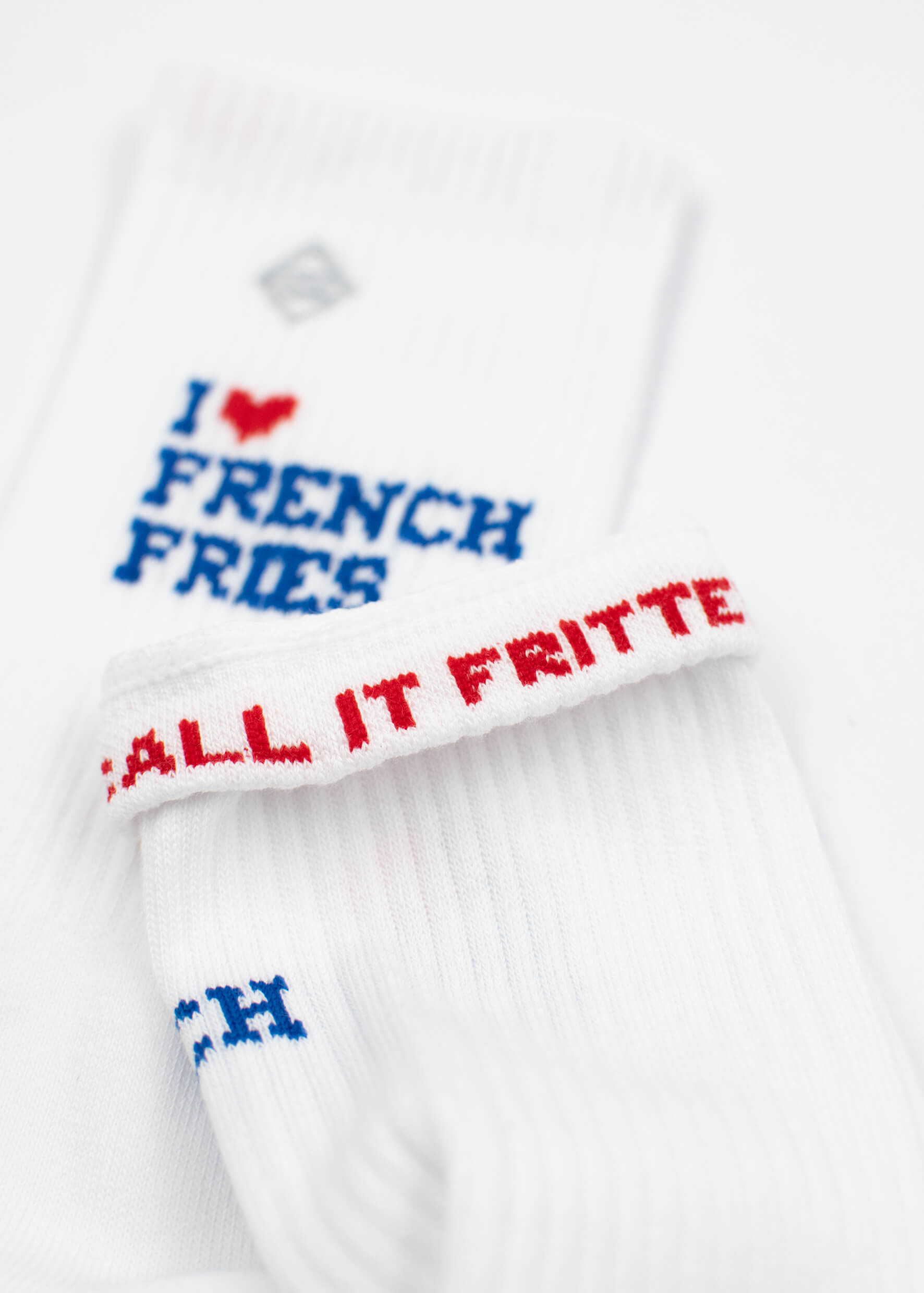 I Love French Fries - Weiße Tennissocken 63101908386060