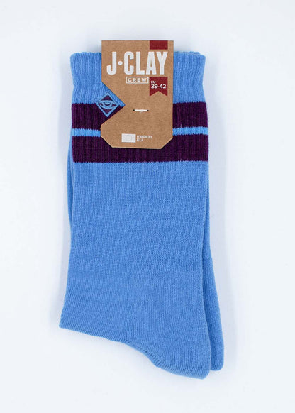 J.Clay True Sky Grape Tennissocken, Größe 39–42, blaue Socken mit Frottee-Sohle.