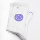 Weisse Socken mit Smiley Motiv