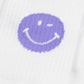 Weisse Socken mit lila Smiley