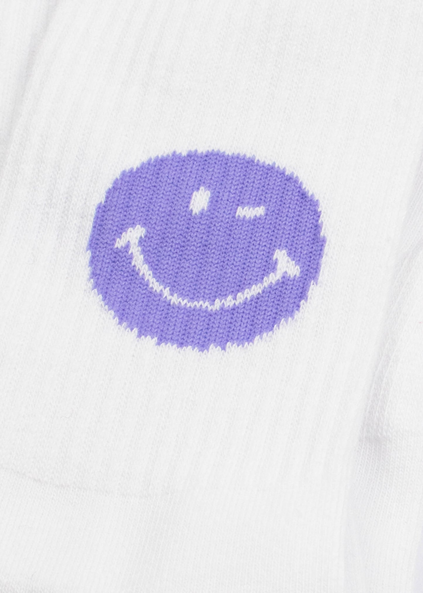 Weisse Socken mit lila Smiley