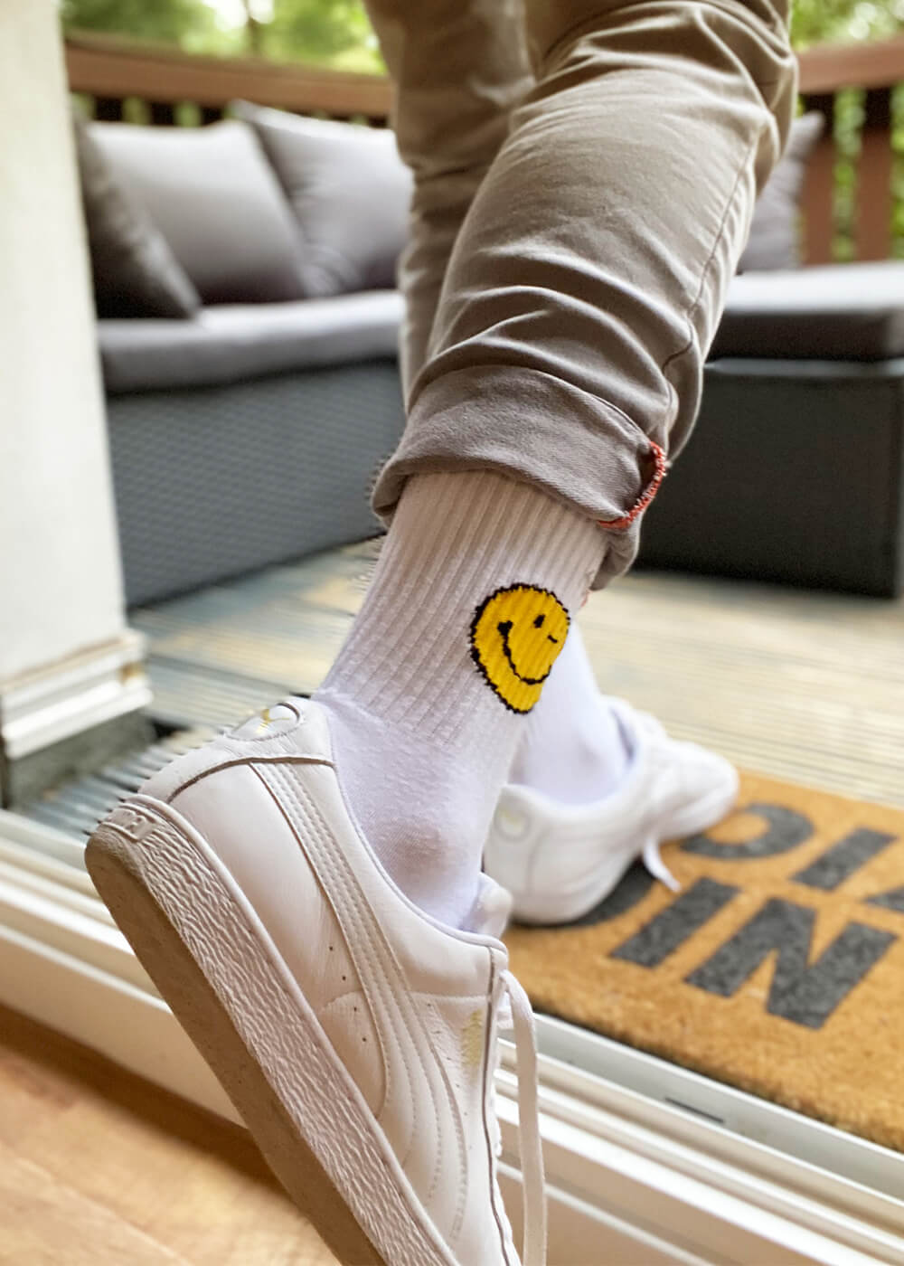 Smile - Tennissocken mit Smiley Motiv 35302757433612