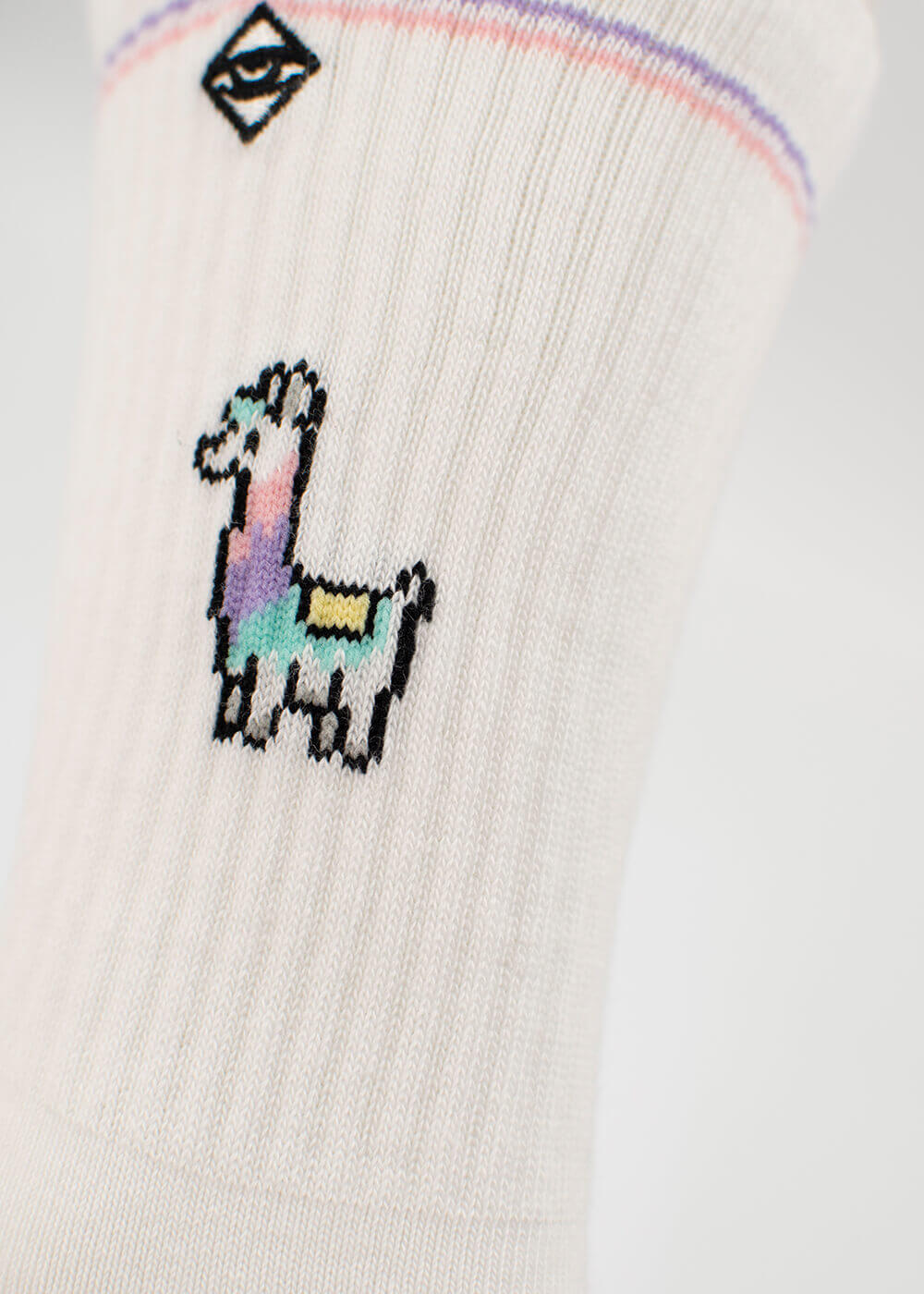 Lama - Weiße Socken mit Lama Motiv 35301849760012